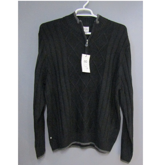 Geoffrey Beene Other - NEW Geoffrey Beene Black & Gray 1/4 Zip Cable XXL